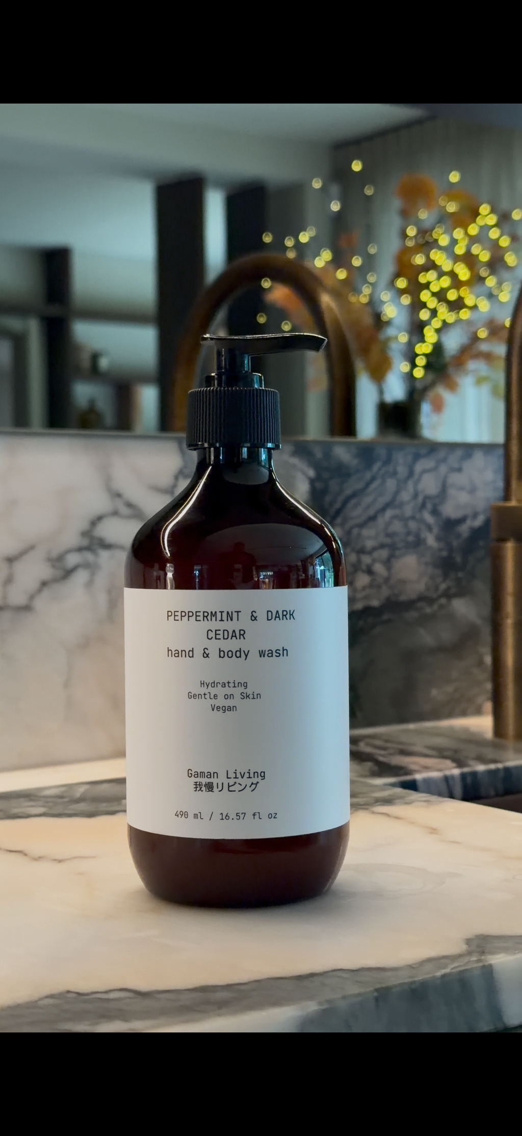 Hand & Body Wash, Peppermint & Dark Cedar